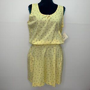 Tail Dress Vintage Sleeveless Summer Pockets Medium Yellow Floral NWT NOS